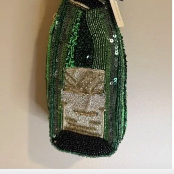 Handmade In India Champagne Bottle Beaded Sequin Bag Wristlet Tik Tok Viral - Picture 5 of 6